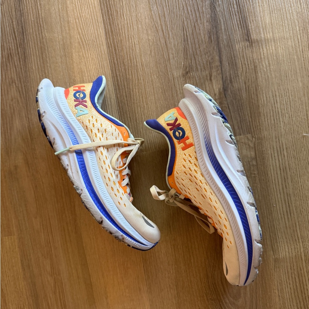 HOKA Orange and Blue Running Shoes